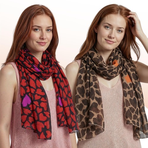 Colourful heart love scarf - colourful,