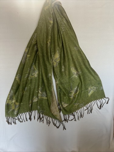 Women green pashmina scarf - women's,