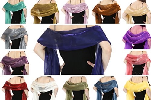 Silky iridescent scarf wrap - silky,