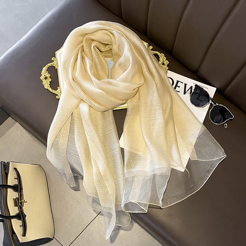 Silk shining plain scarf - shining,