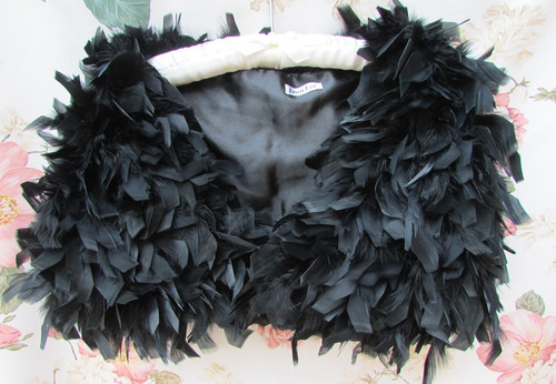 New black feather - black, bridal