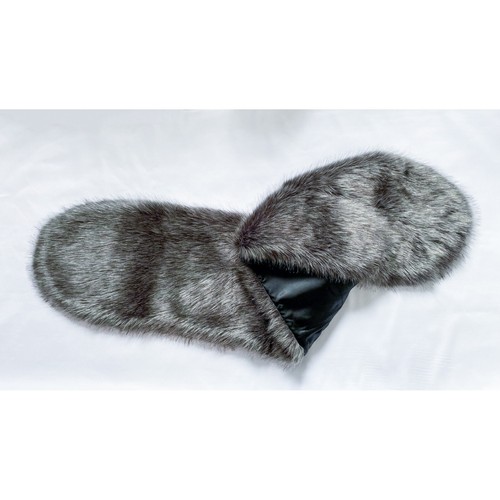 Vintage faux fur shawl grey - faux,