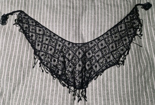 Vintage black silk lace fully - vintage,