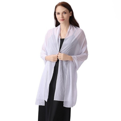 Chiffon shawl with rhinestone - chiffon,