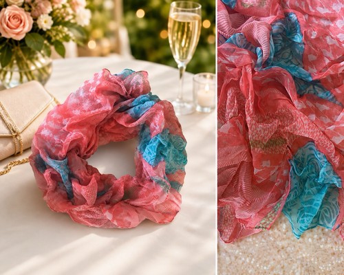 Ladies pink turquoise chiffon - pink,