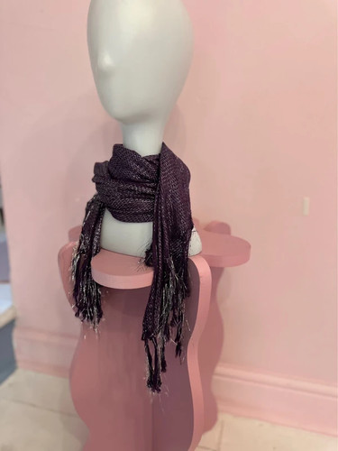 Purple metallic shimmer scarf - purple,