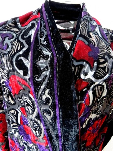 Black red burnout - velvet, scarf