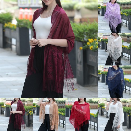 Soft lace tassel shawl - soft, stole