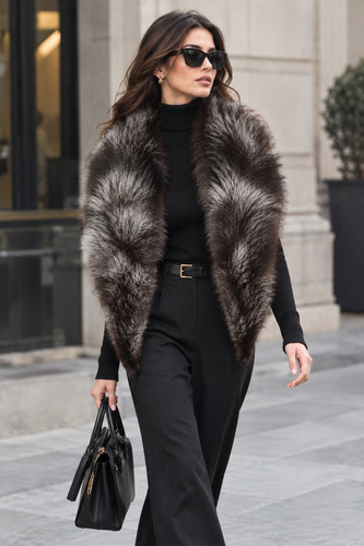 100 real silver fox fur - 100%,