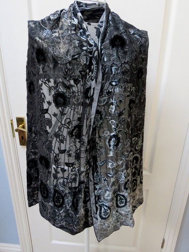 Silk velvet devore - velvet, silver